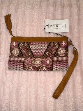 Kyrie + Co Guatemalan woven wristlet in gorgeous rich colored pattern,  NWT
